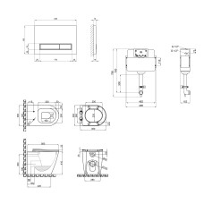 Готове рішення Qtap для ванної кімнати: підлоговий унітаз Swan + комплект інсталяції Nest 2 в 1 (лінійна клавіша White)