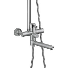 Душова система з верхнім тропічним душем універсальна Lidz Aria 1033 на три споживача (з виливом) (k35) LDARI1033NKS46109 Nickel
