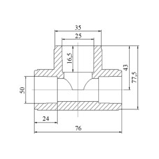 Трійник PPR Blue Ocean 50х25х50 редукційний