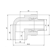Кутик PPR Blue Ocean 20х1/2", 90° ЗР