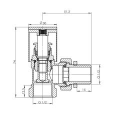 Акційний набір SD Forte (8+2): Кран радіаторний 1/2" кутовий хром