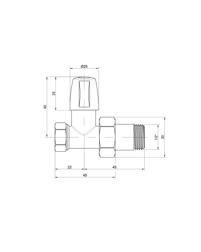 Кран радіаторний Icma 1/2" прямий без ручки №815