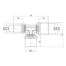 Трійник прес Icma 26х26х16 №406