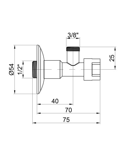 Кран приладовий буксовий Icma 1/2" х3/8" кутовий №519