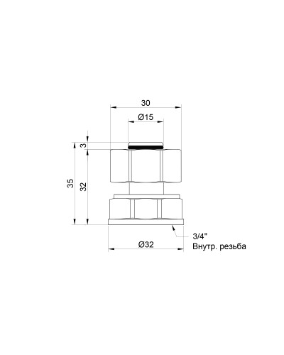 Перехідник обтискний SD Plus 20х3/4" ВР SD153W2020