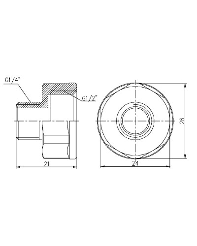 Перехід SD Forte 1/2"х1/4" ВЗ SF360156