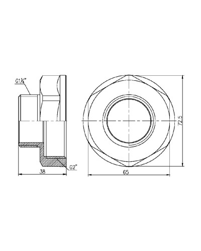 Перехід SD Forte 2"х1" 1/4 ВЗ SF3605032