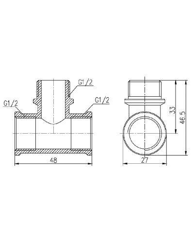 Трійник SD Forte 1/2" ВЗВ SF36415