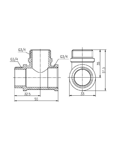 Трійник SD Forte 3/4" ВЗЗ SF36520