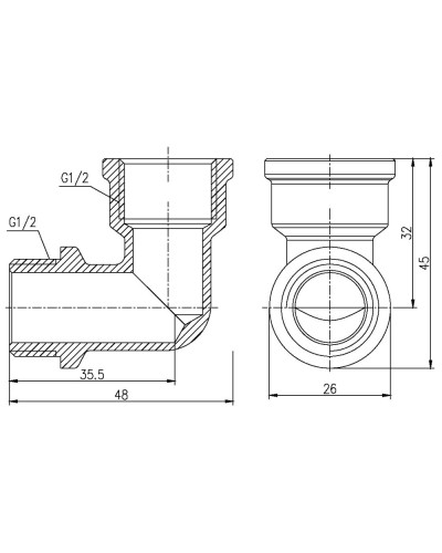 Кут SD Forte 1/2" ВЗ SF37215