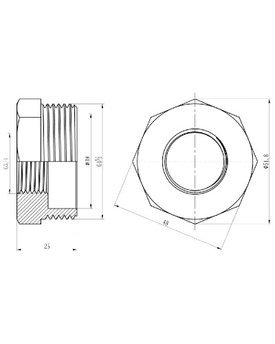 Футорка SD Forte 1" 1/2х3/4" ЗВ SF3744020