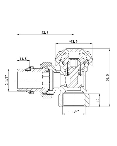 Кран радіаторний SD Forte Powerful 1/2" з антипротіканням кутовий SF233W15