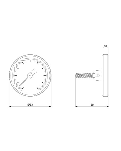 Термометр SD Plus 120ºC 63 мм накладний SD175