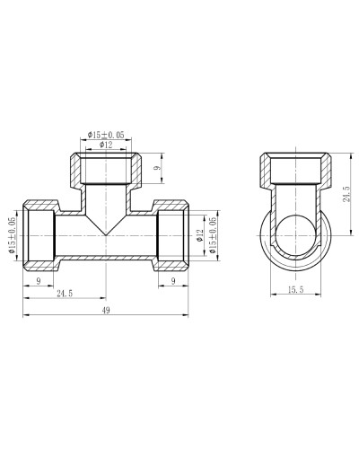 Тройник обтискний SD Forte 16 SF176W161616