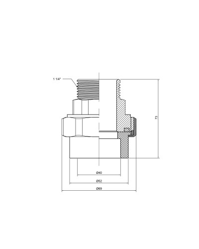 Згін "Американка" PPR Thermo Alliance 40х1" 1/4 ЗР