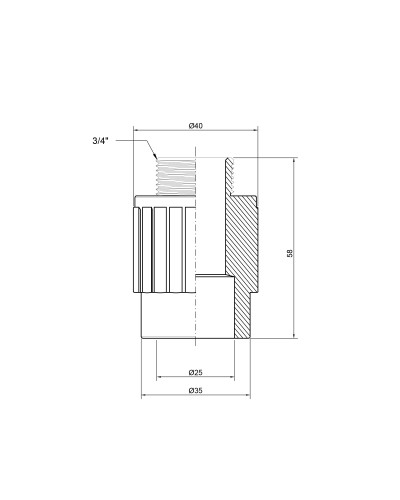 Муфта PPR Thermo Alliance 25х3/4" ЗР