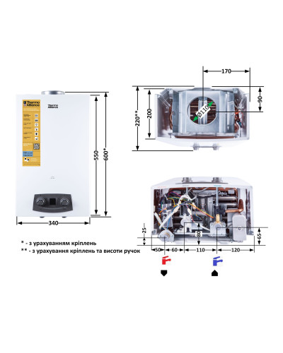 Колонка газова димохідна Thermo Alliance JSD20-10N-QB 10 л EURO+