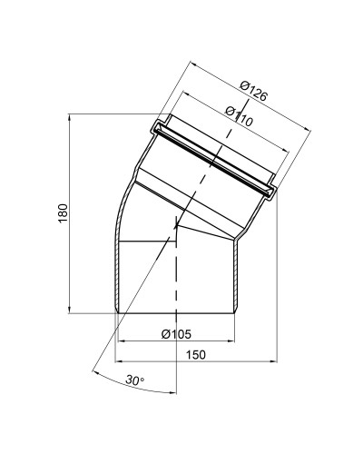 Коліно PPR каналізаційне TA Sewage 110, 30°
