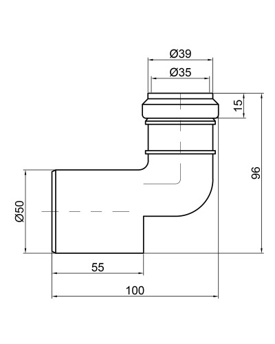 Редукція каналізаційна TA Sewage 50х32 кутова