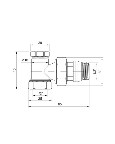 Кран радіаторний SD Plus 1/2" ВЗ з антипротіканням кутовий SD229W15