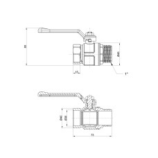 Кран кульовий Icma 1" прямий №352