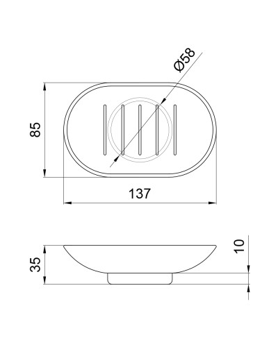 Мильниця Lidz Oreo 0210 (матове скло) LDORE0210CRM32454 Chrome