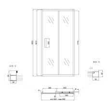 Душові двері в нішу Lidz Zycie SD90x185.CRM.FR, скло Frost 5 мм
