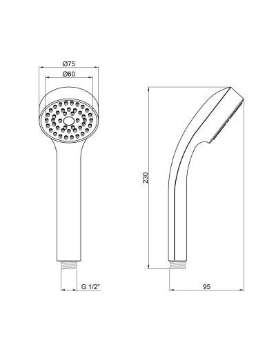 Лійка для ручного душу Qtap Rucni 75 мм округла QTRUCA075O1ZCG Chrome