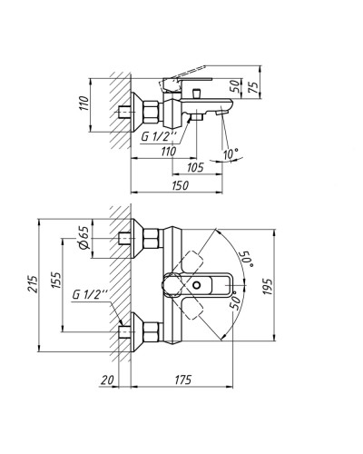 Змішувач для ванни Qtap Pivonka QTPIV3013102DC Chrome