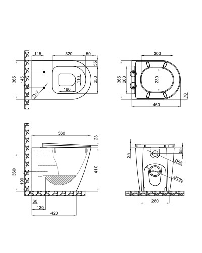 Унітаз підлоговий Qtap Swan безобідковий з сідінням Soft-close QT16223178W