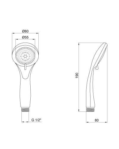 Лійка для ручного душу Лейки Lidz Niagara 24 80 мм округла LDNIA24CRM39332 Chrome