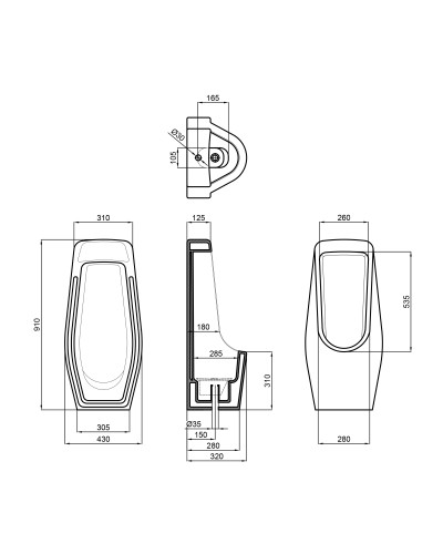 Пісуар підлоговий Qtap Stork 430х340х920 White QT1588HDU900W