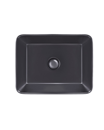 Раковина-чаша Qtap Tern 475х370х140 Matt black з донним клапаном QT172074MBMB