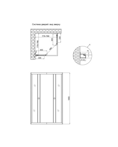 Душова кабіна Lidz Wawel SC80x80.SAT.LOW.GR, скло тоноване 4 мм без піддона