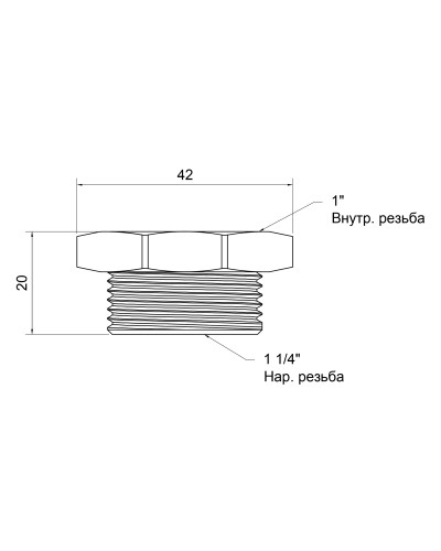 Футорка SD Plus 1 1/4"х1" ЗВ SD4233225