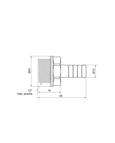 Штуцер SD Plus 10х1/2" ЗР SD4271510