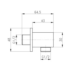 Підключення для шланга Qtap Spojeni прямокутне QT809810842857NB Black Matt