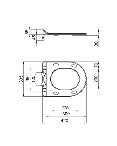 Сидіння для унітаза Qtap Presto з мікроліфтом Slim QT26991217AW