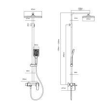 Душова система з верхнім тропічним душем Qtap Gemini 51103KNC
