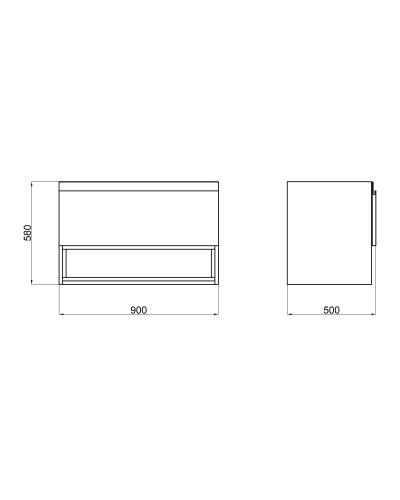 Тумба підвісна Qtap Robin 900х580х500 WHITE/WHITISH OAK QT1374TPВ9001NWWO