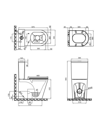 Унітаз-компакт Qtap Scorpio безободковий Ultra Quiet з сидінням Soft-close QT14222125AUQW