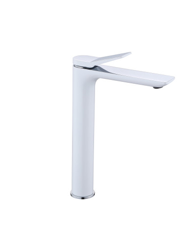 Змішувач для раковини Qtap Presto високий QTPRE269CRW45577 Chrome/White