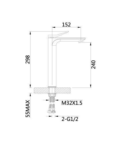 Змішувач для раковини Qtap Presto високий QTPRE269CRW45577 Chrome/White