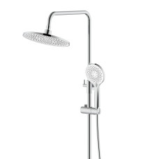 Душова система з верхнім тропічним душем універсальна Qtap Taurus на три споживача (з виливом) QTTAU111CRM45665 Chrome