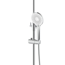 Душова система з верхнім тропічним душем універсальна Qtap Taurus на три споживача (з виливом) QTTAU111CRM45665 Chrome