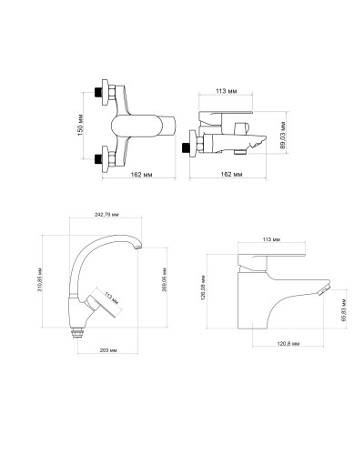 Набір змішувачів Lidz Tani (001F1+0061+007F)