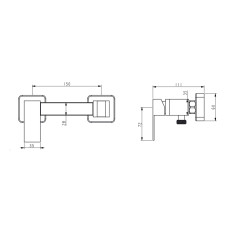 Набір для гігієнічного душу Lidz Kubis 110 Black LDKUB110BLA46104 прямокутний