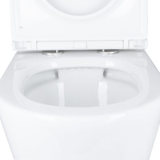Унітаз підлоговий Qtap Dove Rimless безобідковий з сидінням Soft-close WHITE QT06228380BW