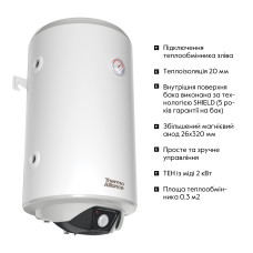 Водонагрівач електричний комбінований Thermo Alliance вертикальний 80 л. т.о. 0,24 кв.м лівий, мокрий ТЕН 2,0 кВт (CWH 8044 4S L)