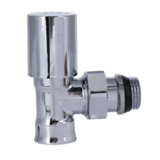 Акційний набір SD Forte (8+2): Кран радіаторний з антипротіканням 1/2" кутовий хром